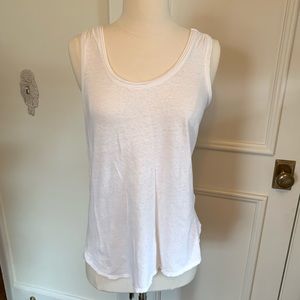 Anthropologie Classic White Linen Blend Tank Top